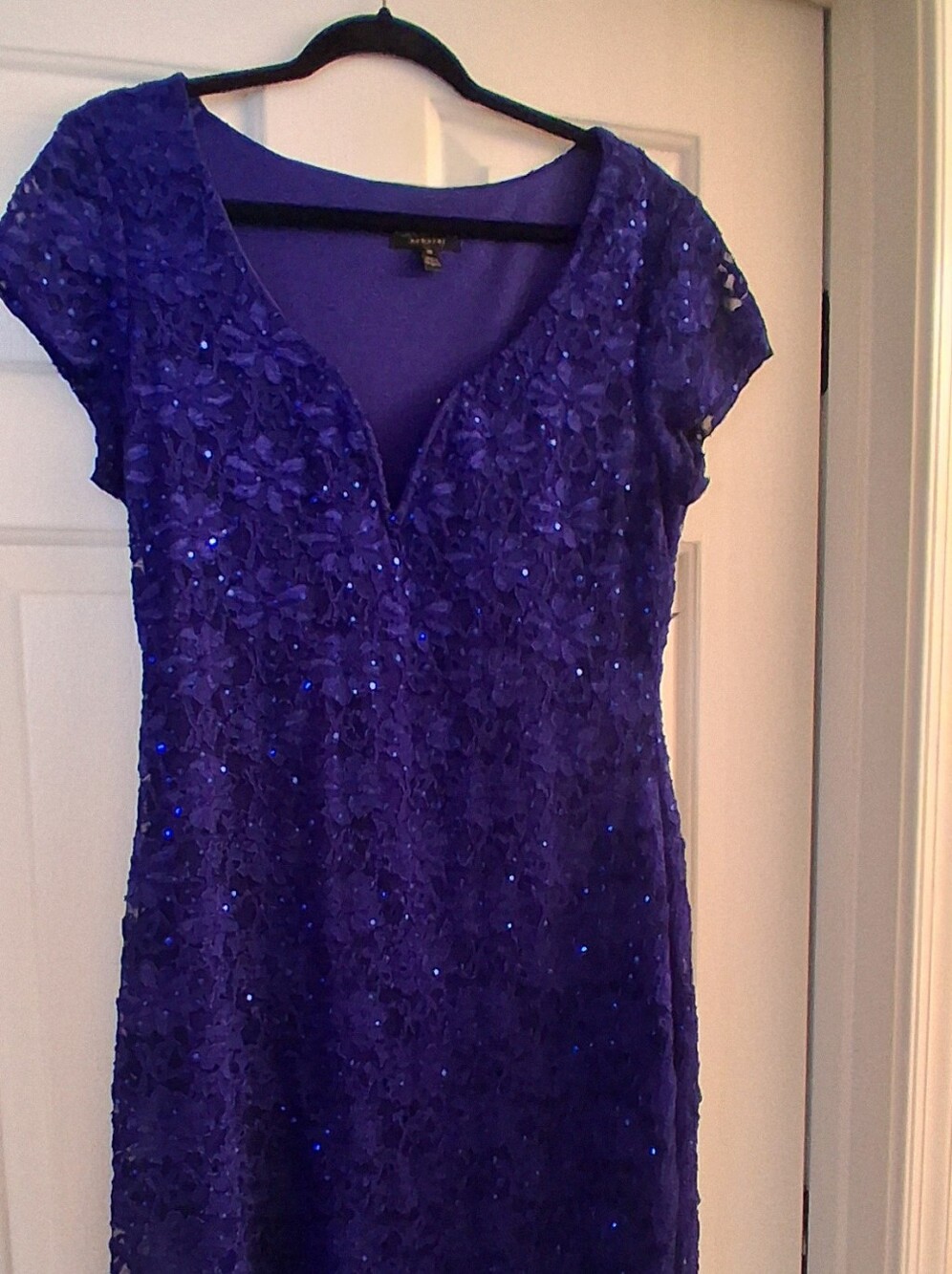 Charming Purple Sequin Lace Women's Cocktail Dress by Connected Apparel